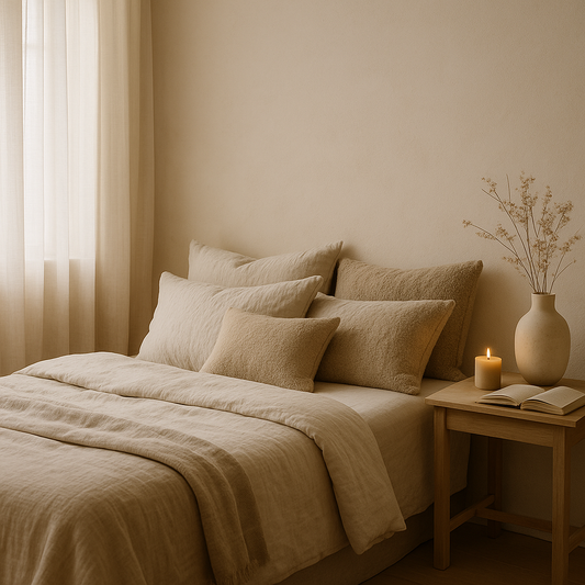 Quarto que acolhe: silêncio, textura e presença